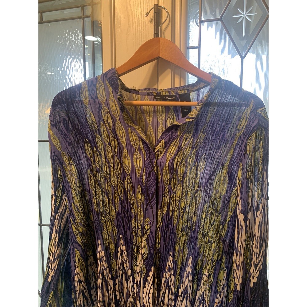 NEW Maggie Barnes Tunic Womens 2X Turquoise Artsy Cottage Core Plus‎ Size - Picture 14 of 16